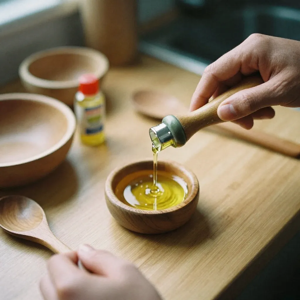 Storing wooden kitchenware